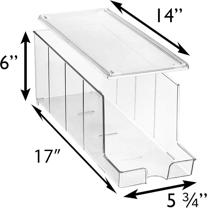 ClearSpace Soda Can Organizer & Soda Can Dispenser for Refrigerator - Fridge Organizer & Stackable Drink Organizer for Fridge, Can Organizer for Refrigerator - Holds 12 Cans Each, BPA Free - 4 Pack - Image 3