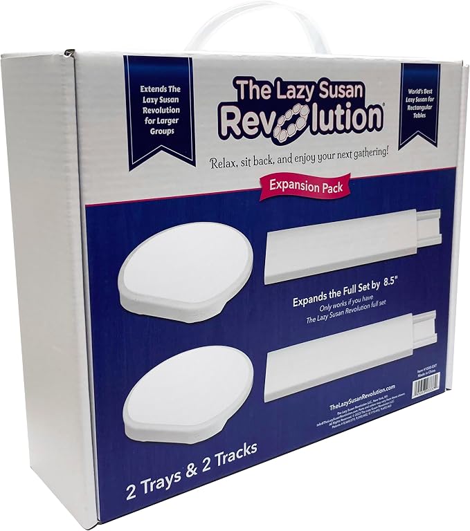 White - Expansion Pack - 2 Straight Tracks and 2 Trays. Does not Work Without the Lazy Susan Revolution Full Set (Sold Separately). - Image 3