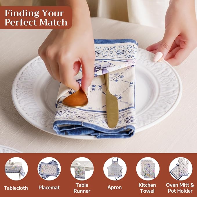 Maison d' Hermine Cloth Napkins Set of 4 Reusable 100% Cotton (20" x 20") | Everyday Square Napkins Cloth Washable Dinner Party Wedding Restaurant Hotel Kitchen Spring Summer - Faience - Image 4