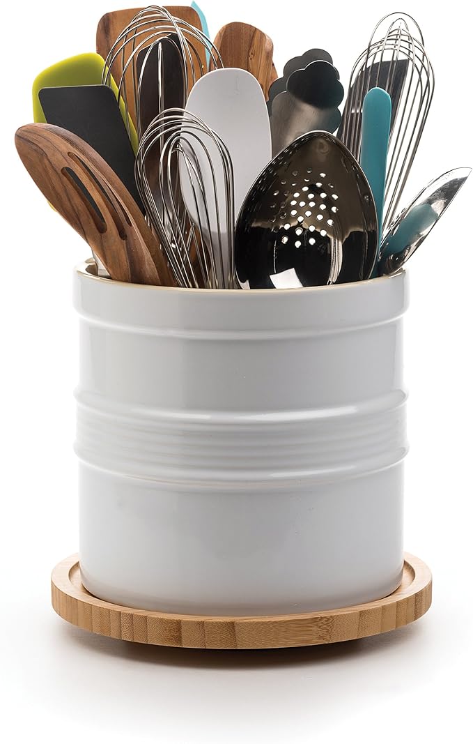 RSVP International Tool Crock Turntable Lazy Susan, Bamboo, 8.25" | Handy in Cabinets or on Counters | Rotating Base with Sturdy Lip | Organize Spices & Small Bottles - Image 5