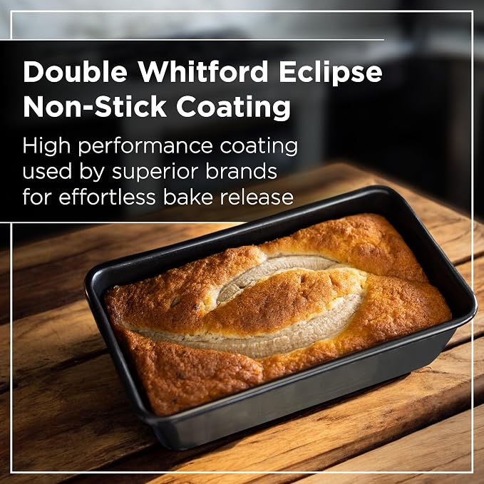 Wrenbury Non Stick Loaf Pan Set, 8 x 4 inch / 9.5 x 5.75 Inch Bread Pan | High Performance 2-Piece 1lb & 2lb Bread Loaf Pan, Nonstick Carbon Steel Bakeware Baking Pan, Set of 2 - Image 5