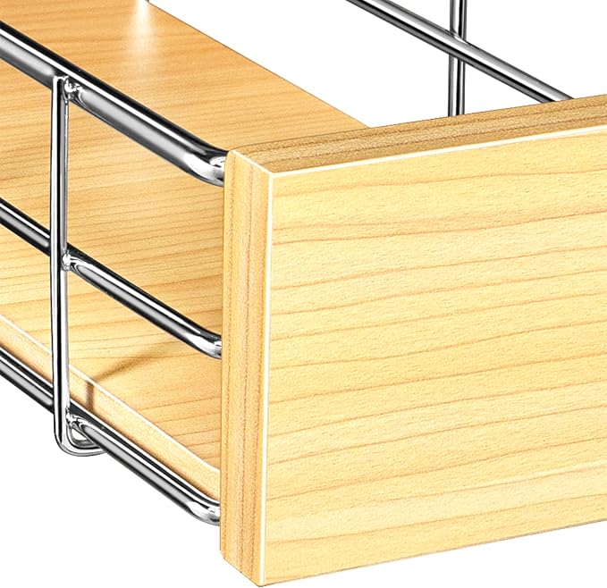 LYNK PROFESSIONAL® SELECT™ Pull Out Under Sink Kitchen Cabinet Organizer - 11.5 in. x 21 inch deep Drawer - Sliding Shelf Organizer and Undersink Storage Shelves - Lifetime Ltd. Warranty – Chrome - Image 7