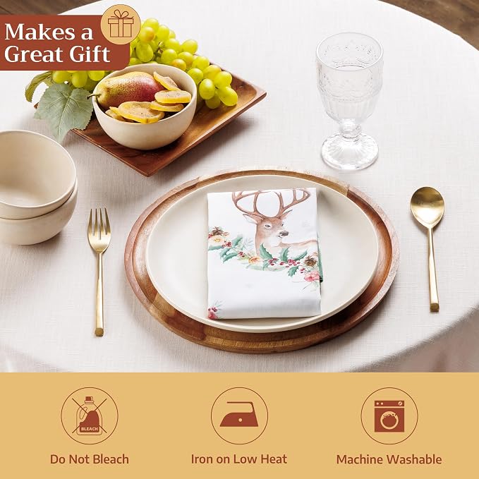 Maison d' Hermine Cloth Napkins Set of 4 Reusable 100% Cotton (18" x 18") | Everyday Square Napkins Cloth Washable Dinner Party Wedding Restaurant Hotel Kitchen Spring Summer - Xmas - Image 5