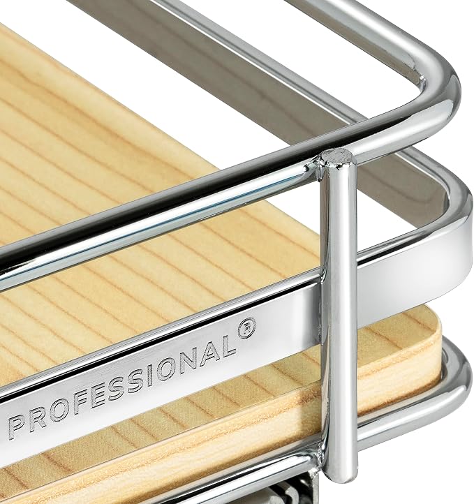 LYNK PROFESSIONAL® Élite™ Pull Out Spice Organization for Cabinets - 6-3/8 inch Wide – Spice Rack for Inside Cabinets – Wood/Chrome - Sliding Spice Rack Organizer for cabinet – Spice Rack - 1 Tier - Image 7