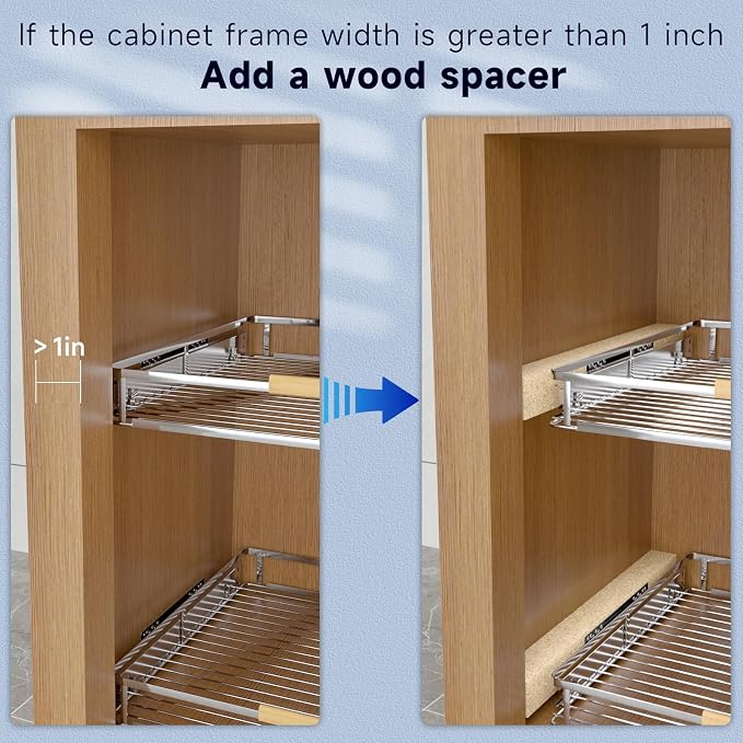 Pull Out Drawer Cabinet Organizer, Expandable Slide Out Storage Shelves - Heavy Duty, Durable and Smooth Slide-Out, 17" x 28" Wide x 22.5" Deep, 1 Pack - Image 5