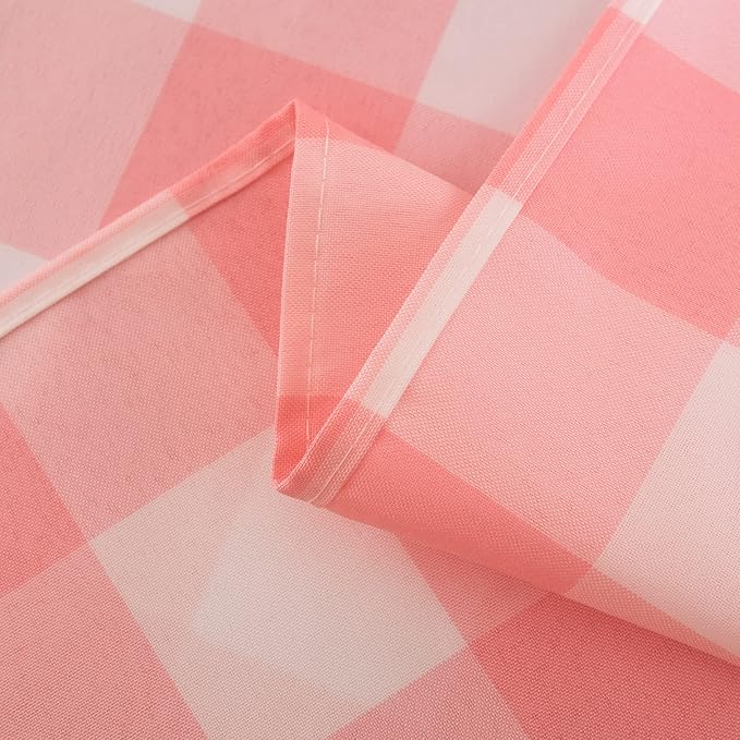 Cupuamon 2 Pack Waterproof Polyester Fabic Square Checkered Tablecloth，54x54 Outdoor Table Cloth，Oil Stain Prevention Table Cloth for Pinics and Parties（Pink and White） - Image 7