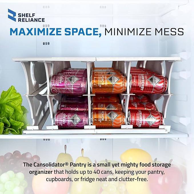 Cansolidator Pantry - 1-Pack Can Organizer for Pantry, Stackable Soda Can Storage for Kitchen, Holds 40 Cans of Food or Soda - Image 3