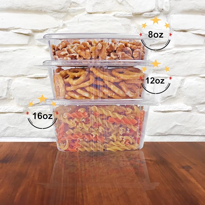 12oz RPET Clear Hinged Lid Deli Container - 200Pcs - Image 5