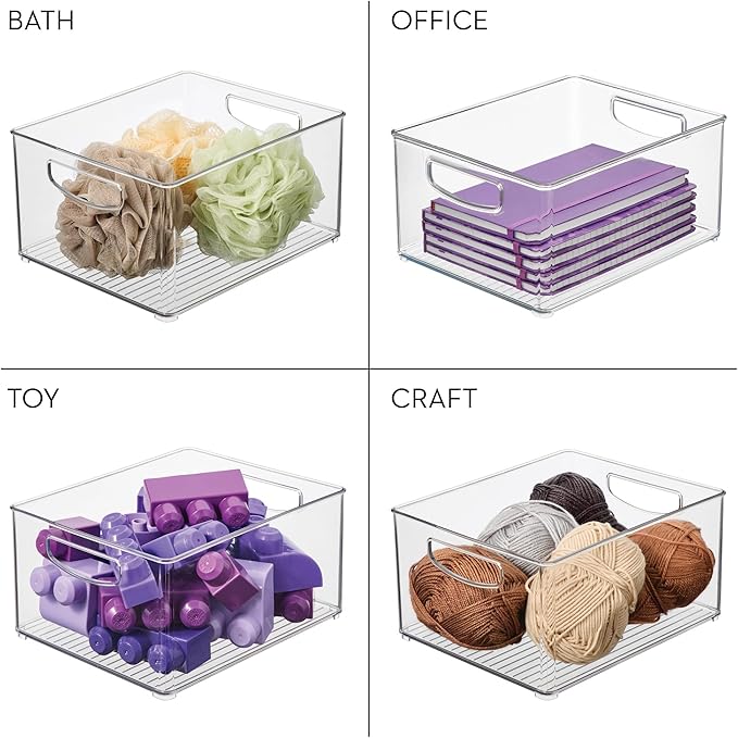 iDesign Stackable Clear Plastic Bin with Handles, 2-Pack | Kitchen Organizers and Storage, For Fridge and Pantry - Image 7