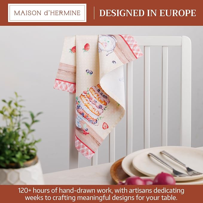 Maison d' Hermine Cloth Napkins Set of 4 Reusable 100% Cotton (18" x 18") | Everyday Square Napkins Cloth Washable Dinner Party Wedding Restaurant Hotel Kitchen Spring Summer - Icing on the Cake - Image 2