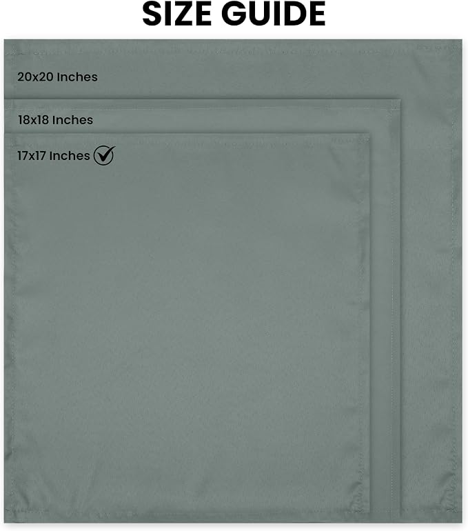 Utopia Home [24 Pack, Light Grey] Cloth Napkins 17x17 Inches, 100% Polyester Hemmed Edges, Washable and Reusable Ideal for Parties, Weddings and Dinners - Image 2