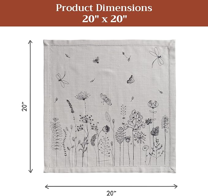 Maison d' Hermine Cloth Napkins Set of 4 Reusable 100% Cotton (20" x 20") | Everyday Square Napkins Cloth Washable Dinner Party Wedding Restaurant Hotel Kitchen Spring Summer - Flore - Image 7