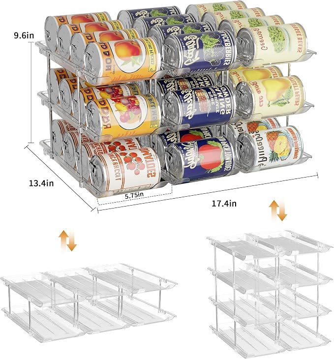 LXLXXL Can Organizer for Pantry Canned Food Storage Holder 3 Tier 2 Packs | Can Drinks Organizer for Pantry Shelf, Stackable Canned Food Storage, Can Storage Rack Holder, Fridge Cabinet Pantry Storage - Image 5