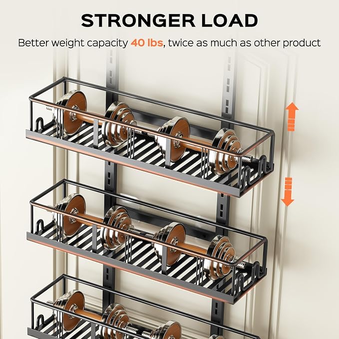 Bunoxea Black 8-Tier Over The Door Pantry Organizer, Pantry Organization And Storage, Metal Hanging Spice Rack Shelves Door, Home & Kitchen Essentials, Laundry Room Bathroom Organization - Image 5