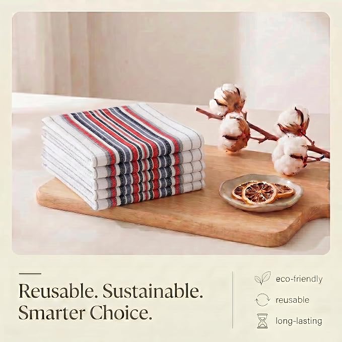 Urban Villa Kitchen Towels Cotton Dish Towels 20”x30” (Set of 6) White - Image 8