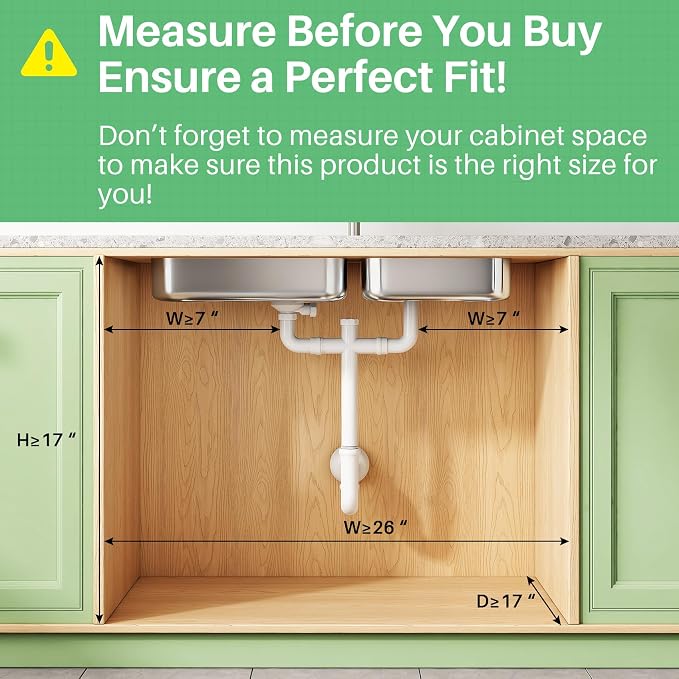 Kitstorack Under Sink Organizer, 1-Pack 3-Tier Height Adjustable Thickened Metal Pull out Cabinet Organizer Shelf, Slide out Storage Drawer Rack for Bathroom Kitchen Pantry Home Laundry Organization - Image 4