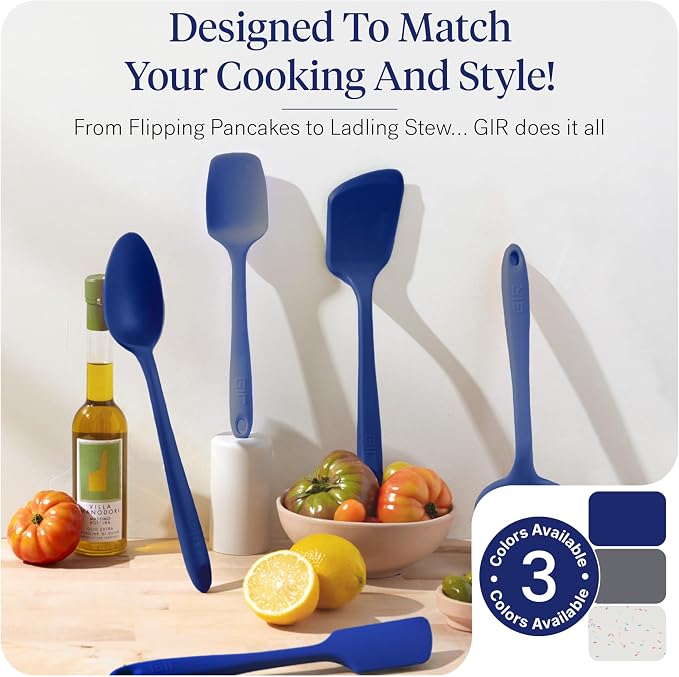 GIR: Get It Right 10-Piece Silicone Essentials Kitchen utensils set - Ladle, Spatula, Flip, Spoon & Spoonula - Non toxic cooking utensils for Nonstick Cookware, Cooking and Baking - Royal Blue - Image 6