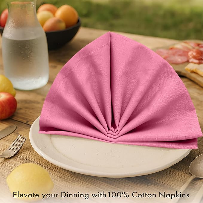 Ruvanti Cloth Napkins Set of 12, 100% Cotton High GSM 18x18 Inches Soft, Washable, Highly Durable & Absorbent, Perfect for Parties, Christmas, Thanksgiving Dinners – Multi Colors - Image 3