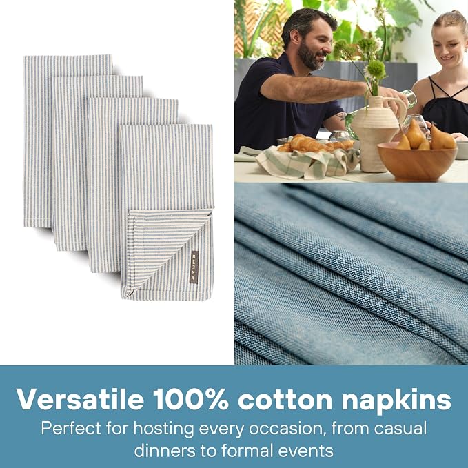 Cloth Napkins, Washable Cotton Dinner Napkins, Kitchen Table Gift Set - Image 5