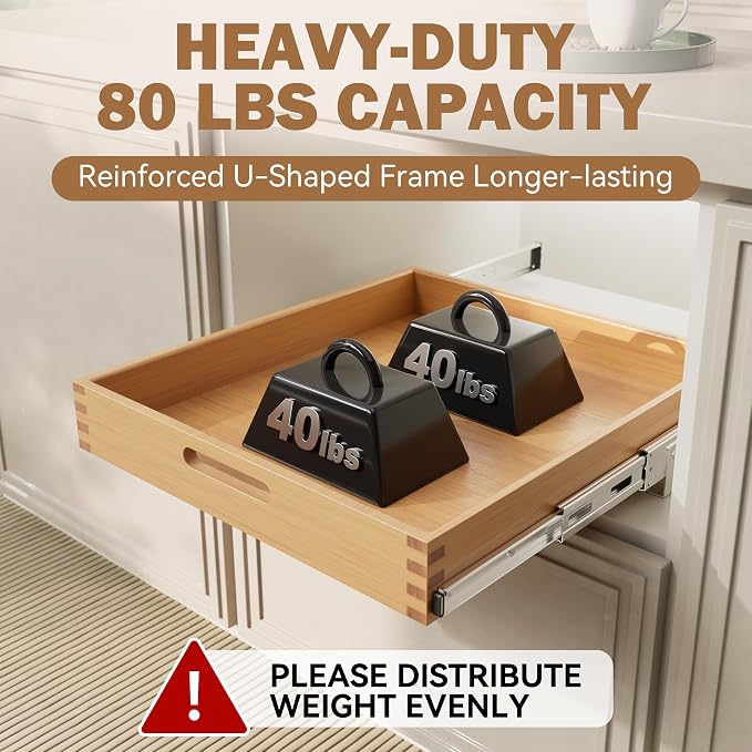 Pull Out Drawers for Cabinets 21"W x 21"D, Farmeless&Farme Cabinet | Full Slide Out Wood Drawer Shelf, Heavy Duty Caddy Pull Out Cabinet Organizer, Base Cabinet Organization for Kitchen, Pantry - Image 6