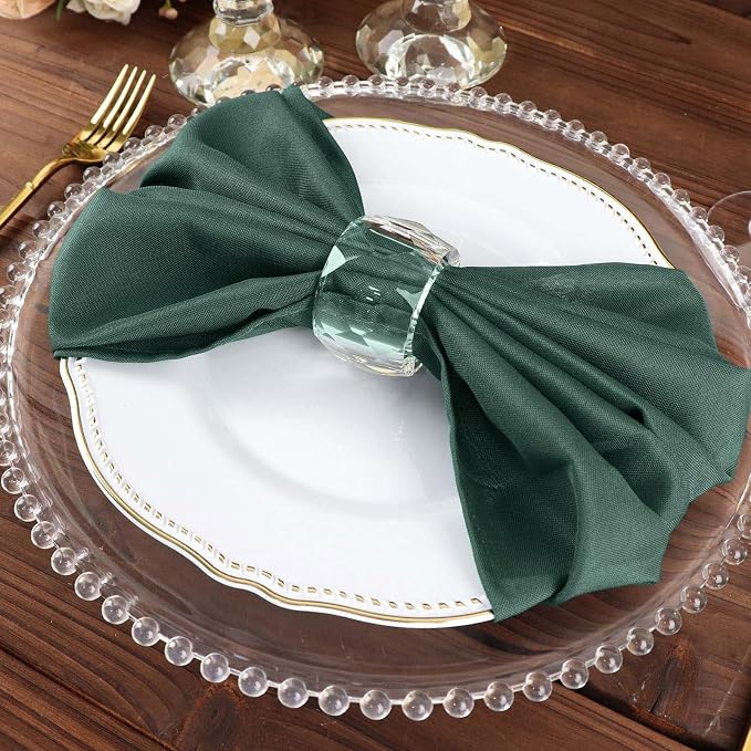 Efavormart Premium Cloth Napkins Set of 25, 20x20 Inch Hunter Green Seamless Dinner Napkins, Washable Linen Table Napkin Cloth with Hemmed Edges for Weddings, Party and Banquet - Image 7
