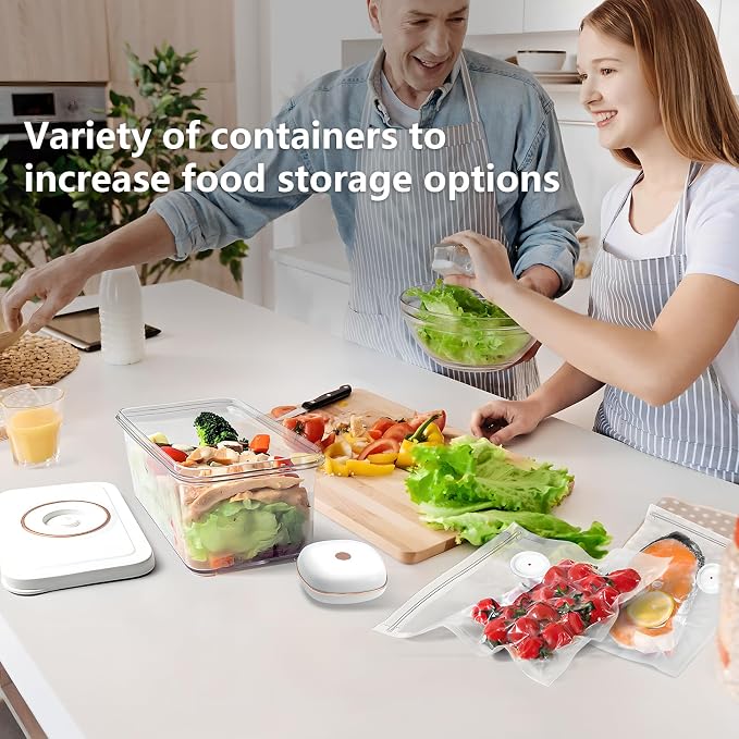 Vixino Vacuum Sealer for Food, Compact Handheld Vacuum Sealer Machine with 3 Containers, Seals Liquids & All Foods, Portable for Sous Vide, Travel,Camping, Kitchen, Gifts - Image 9