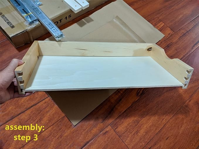 Elysian 11" Slide Out Cabinet Organizer for 15" Pantry, Solid Wood Dovetail Drawer, 21" Deep, Full Extension Side Mount Rails, Includes Spacers for Face Frame & Frameless - Image 8