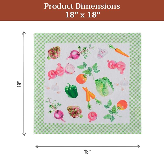 Maison d' Hermine Cloth Napkins Set of 4 Reusable 100% Cotton (18" x 18") | Everyday Square Napkins Cloth Washable Dinner Party Wedding Restaurant Hotel Kitchen Spring Summer - Farmers Garden - Image 7