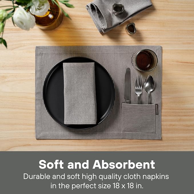 Cloth Napkins, Washable Cotton Dinner Napkins, Kitchen Table Gift Set - Image 2