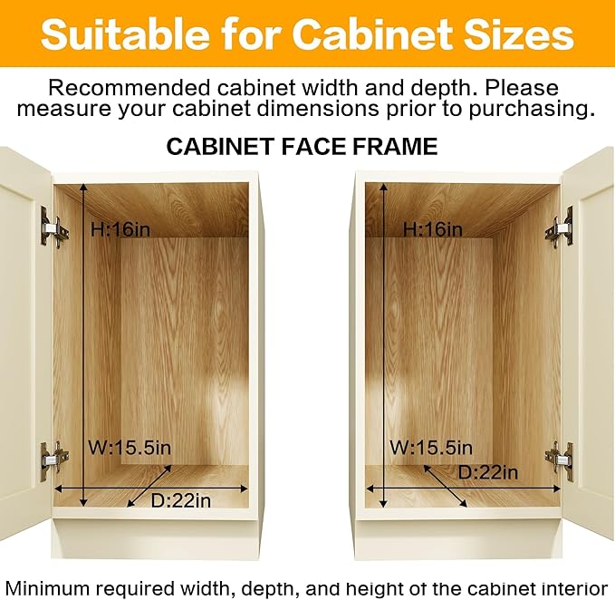 2-Tier Kitchen Cabinet Pull Out Shelf and Drawer Organizer Slide Out Pantry Storaqe Basket in Multiple Sizes (14" W x 21" D) - Image 4