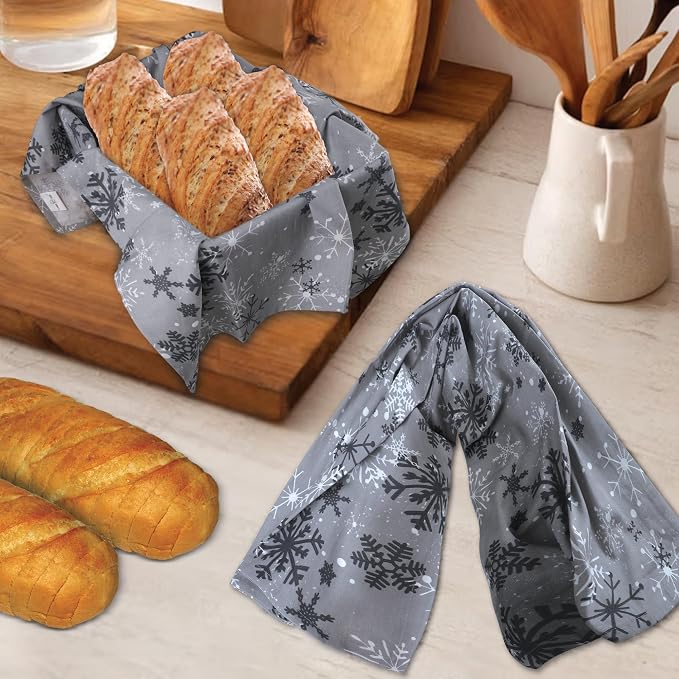Urban Villa Kitchen Towels Cotton Dish Towels 20”x30” (Set of 6) Grey Snow - Image 5