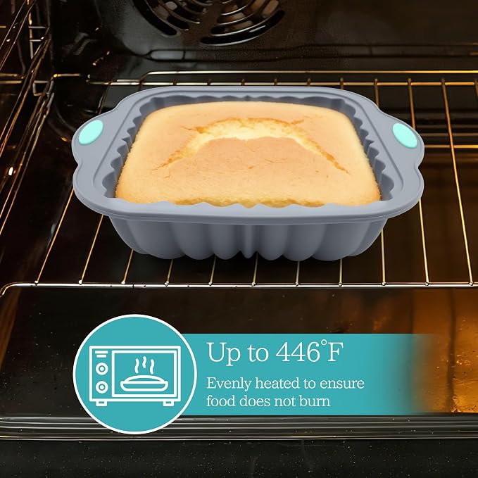 69 Pieces Silicone Baking Set, Non-Stick Bakeware Set with Cake Pans, Muffin Cups, Food Grade Silicone Baking Molds for Cakes, Bread, Muffins, Brownies, Light Grey - Image 4
