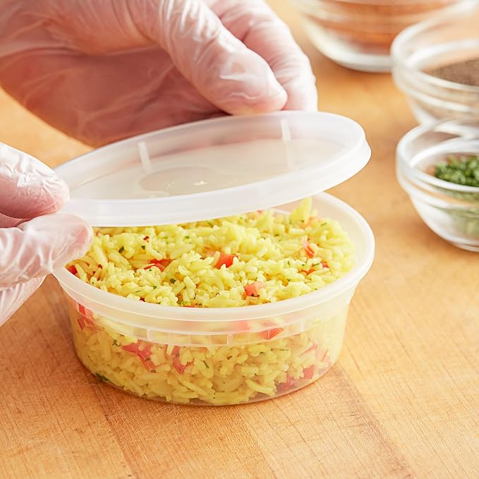 X PACK 8 oz [240 set] Reusable Deli Containers with Lids -Durable Food Storage Containers, Airtight Seal | BPA Free | Stackable | Leakproof | Microwave/Dishwasher/Freezer Safe - Image 4