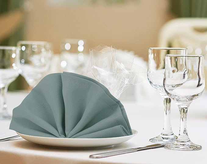 Utopia Home [24 Pack, Light Grey] Cloth Napkins 17x17 Inches, 100% Polyester Hemmed Edges, Washable and Reusable Ideal for Parties, Weddings and Dinners - Image 4
