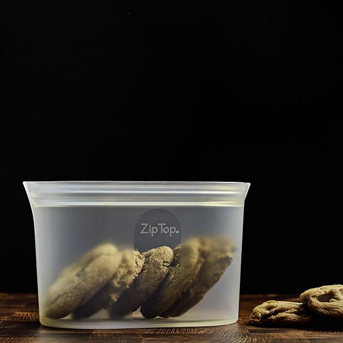 Zip Top Reusable Food Storage Bags | Medium Dish [Peach] | Silicone Meal Prep Container | Microwave, Dishwasher and Freezer Safe | Made in the USA - Image 8