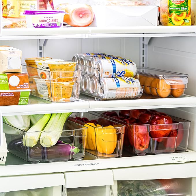 Sorbus Fridge Bins and Freezer Bins Refrigerator Organizer Stackable Food Storage Containers BPA-Free Drawer Organizers for Refrigerator Freezer and Pantry - Image 2