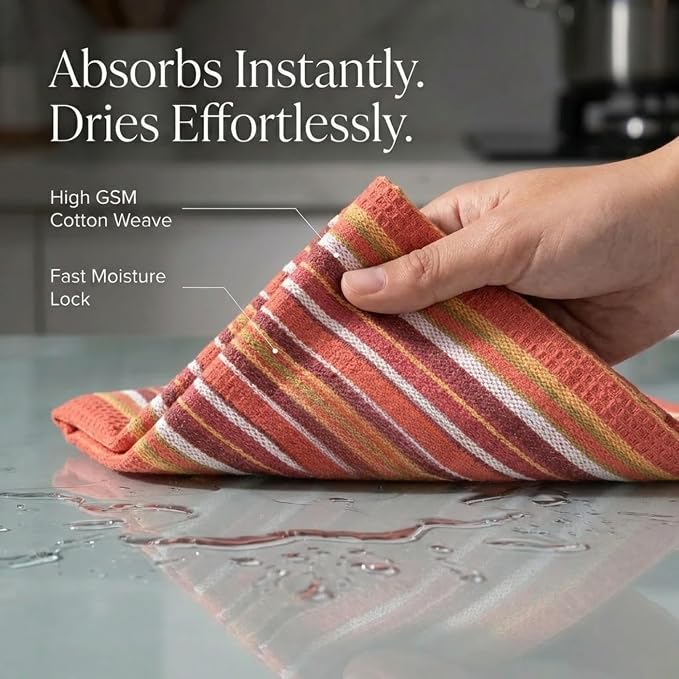 Urban Villa Kitchen Towels Cotton Dish Towels 20”x30” (Set of 6) Rust - Image 2