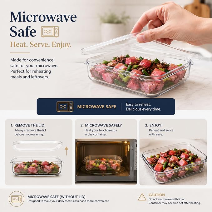Lustroware Micro Clear Transparent Food Storage Containers with Lids – BPA-Free, Shatterproof, Dishwasher & Microwave Safe, 1.0 qt Stackable Refrigerator Organizer Bins, Made in Japan, Set of 6 - Image 4
