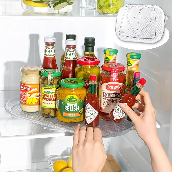 LAMU Lazy Susan Organizer 14.56''x11'' for Refrigerator Organizers and Storage Fridge Organization, Turntable Condiment Organizer for Kitchen, Table Top, Cabinet, Pantry, Countertop, 1 Pack by YourHome-OrganizationHelper