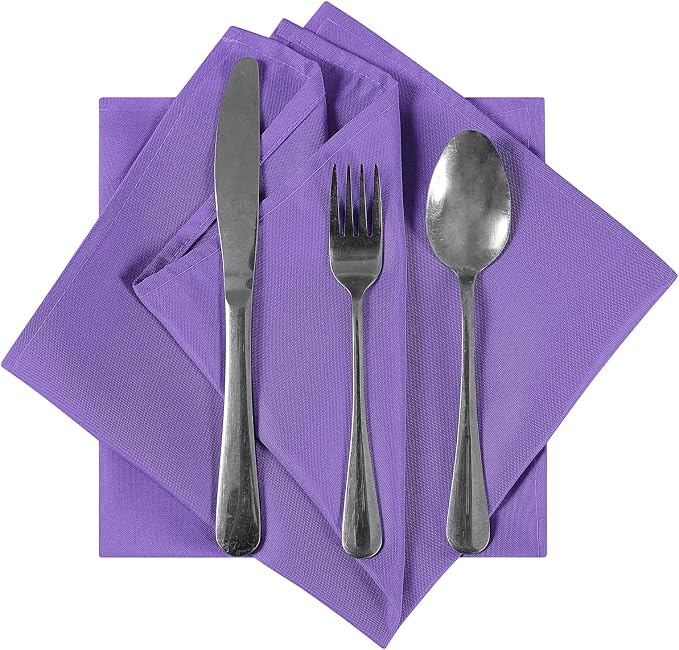 Bailarina Cloth Napkins Set of 120,17x17 inches Dinner Napkins Cloth Washable,Polyester Square Table Cloth Napkin Bulk with Hemmed Edges Ideal for Banquets, Parties and Weddings-Purple - Image 2