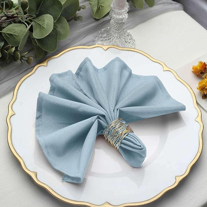 Efavormart Premium Cloth Napkins Set of 25, 17x17 Inch Dusty Blue Violet Seamless Dinner Napkins, Washable Linen Table Napkin Cloth with Hemmed Edges for Weddings, Party and Banquet - Image 2