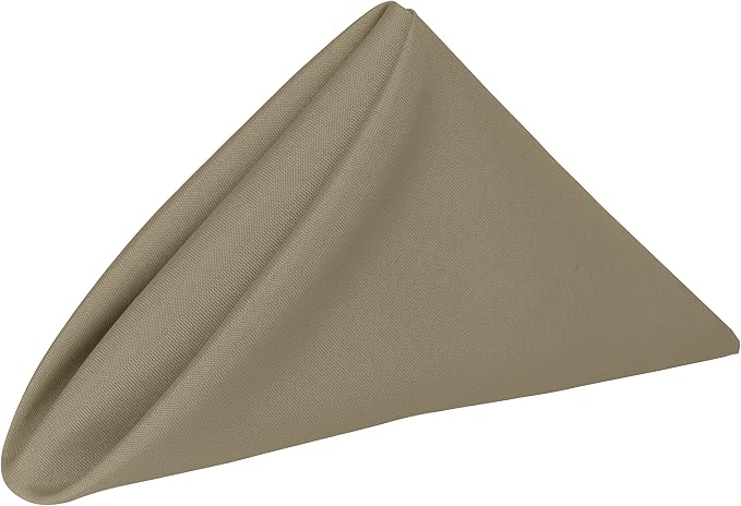 20x20-Inch Square Polyester Cloth Napkins, Cafe, Set of 12 by UltimateTextile