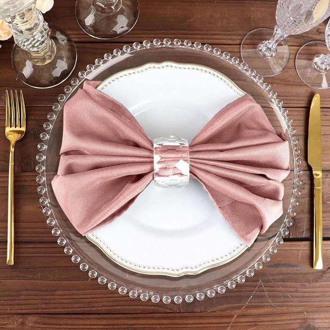 Efavormart Premium Cloth Napkins Set of 10, 20x20 Inch Dusty Rose Violet Seamless Dinner Napkins, Washable Linen Table Napkin Cloth with Hemmed Edges for Weddings, Party and Banquet - Image 7