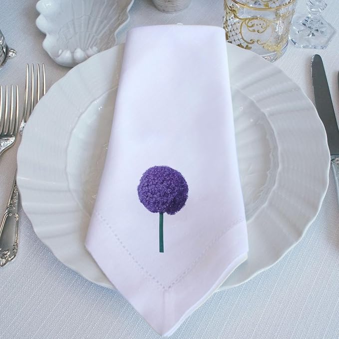 Cloth Tea Napkins Set of 4, Floral Print Cloth Napkins, Minimal Reusable Cotton Table Napkins for Dinner, Weddings, Parties, Coffee and Cocktail Settings, 20x20 Inches (Dandelion) - Image 4