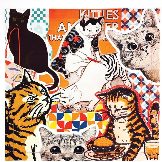 47th & Main Cloth Napkins Set of 4 Soft Absorbent Cotton Table Napkins for Dining, 18" x 18", Cats by 47thMain