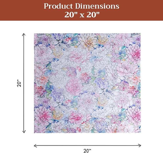 Maison d' Hermine Cloth Napkins Set of 4 Reusable 100% Cotton (20" x 20") | Everyday Square Napkins Cloth Washable Dinner Party Wedding Restaurant Hotel Kitchen Spring Summer - Floral Love - Image 7
