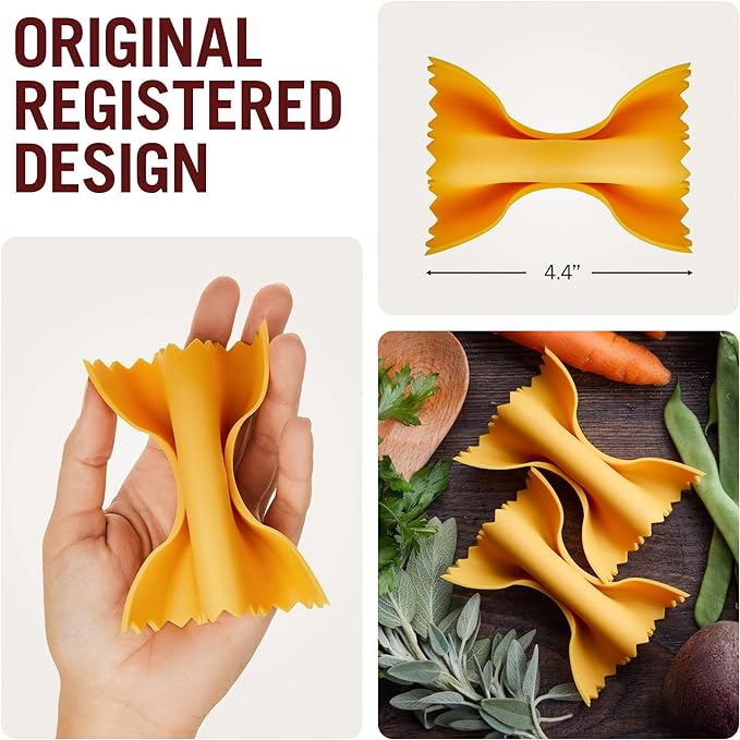 Farfalloni-Shaped Pot Holders, Pack of 3, Pot Holders for Kitchen Cookware, Silicone Oven Grips| from a Collection of Different Pasta-Shaped Unique Kitchen Gadgets, by Monkey Business - Image 4