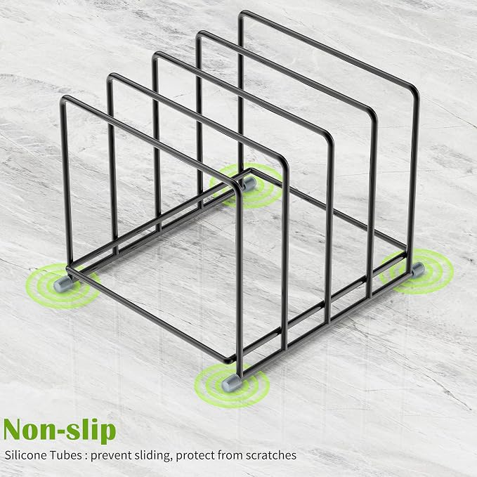 Cutting Board Organizer-1.6in Wide Kitchen Cutting Board Holder Stand for Pan,Baking Sheets,Cookie Sheets with 4 Slots,Baking Sheet Oragnizer(2PC-Large) - Image 3