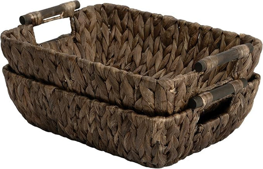 Storageworks Wicker Storage Basket, Organizing Baskets For Shelf, Brown by StorageWorks