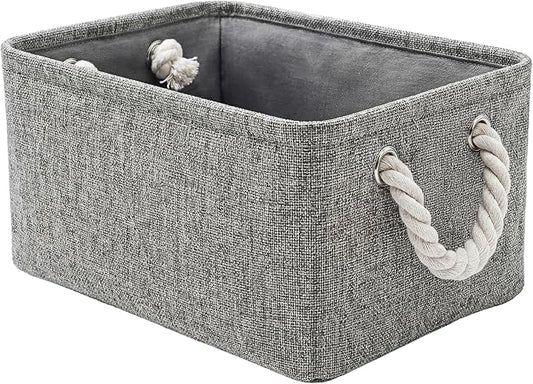 Storage Bins for Shelves - 11.8x7.9x5.2 inch Grey Small Storage Baskets for Organizing, Fabric Storage Cubes Closet Organizer for Home Nursery Gift Decorative (Gray) by TheWarmHome